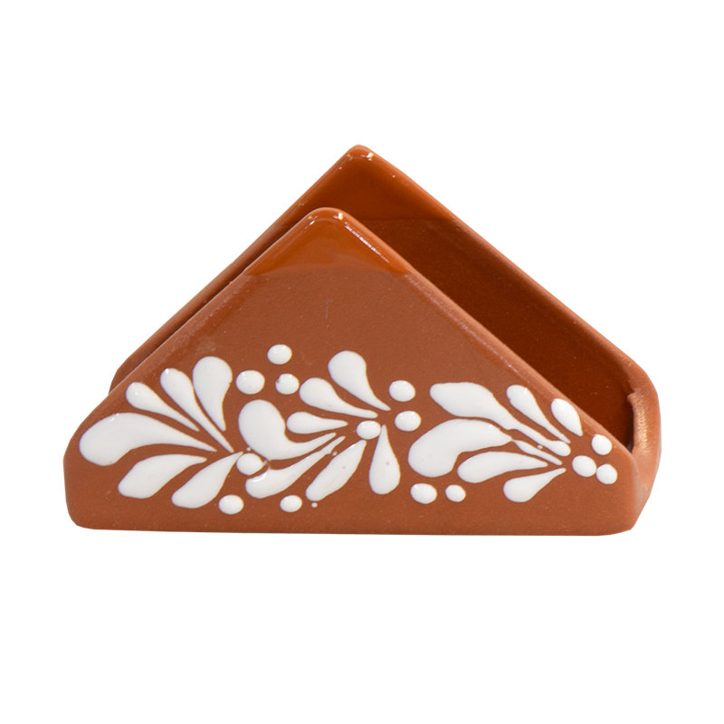 Porte-serviettes de haute qualité Talavera - terre cuite / blanc