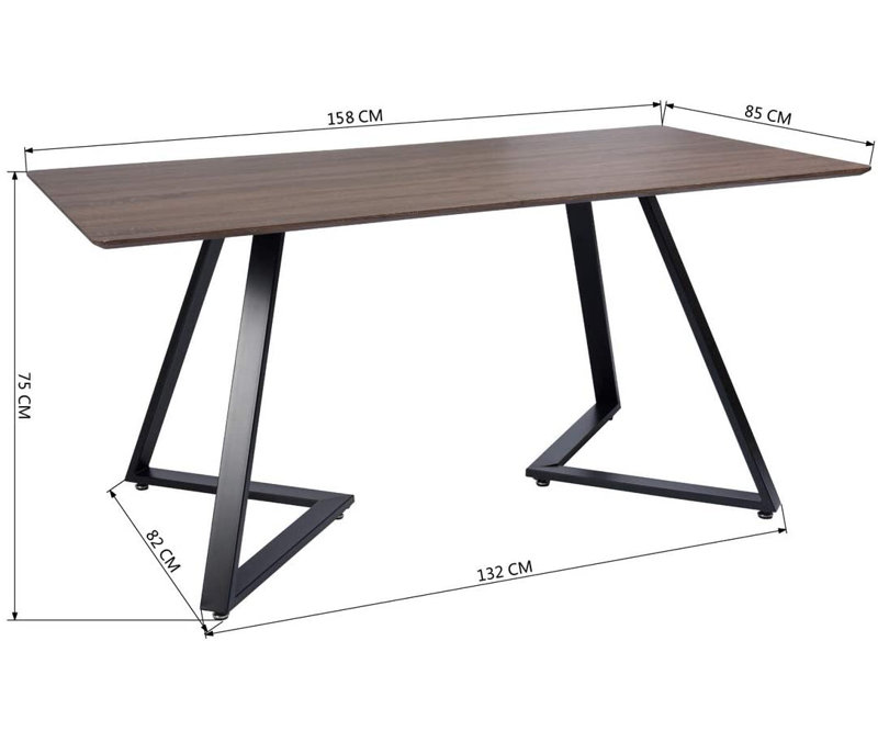 Metro Lane 160CM MDF Top Dining Table with Sturdy Metal legs | Wayfair ...