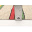 Tapis rayé beige / vert / rouge en laine fabriqué à la main Kilim