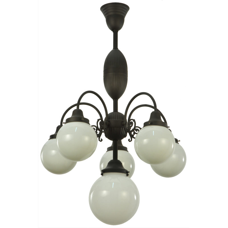 Lustre classique 6 lumières à abat-jour Lafayette
