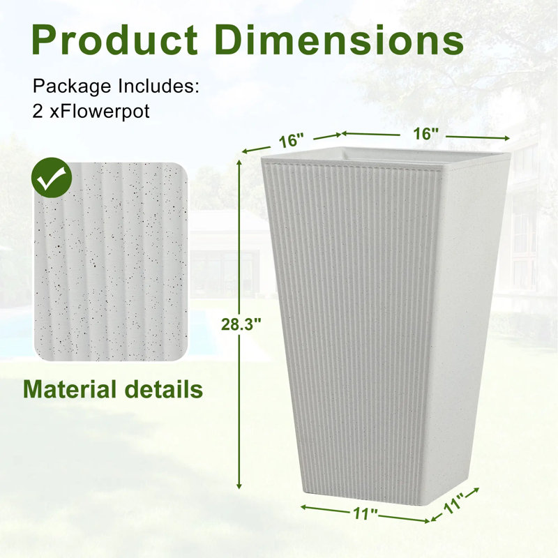 Pots de jardin décoratifs modernes pour l'intérieur et l'extérieur, Blanc