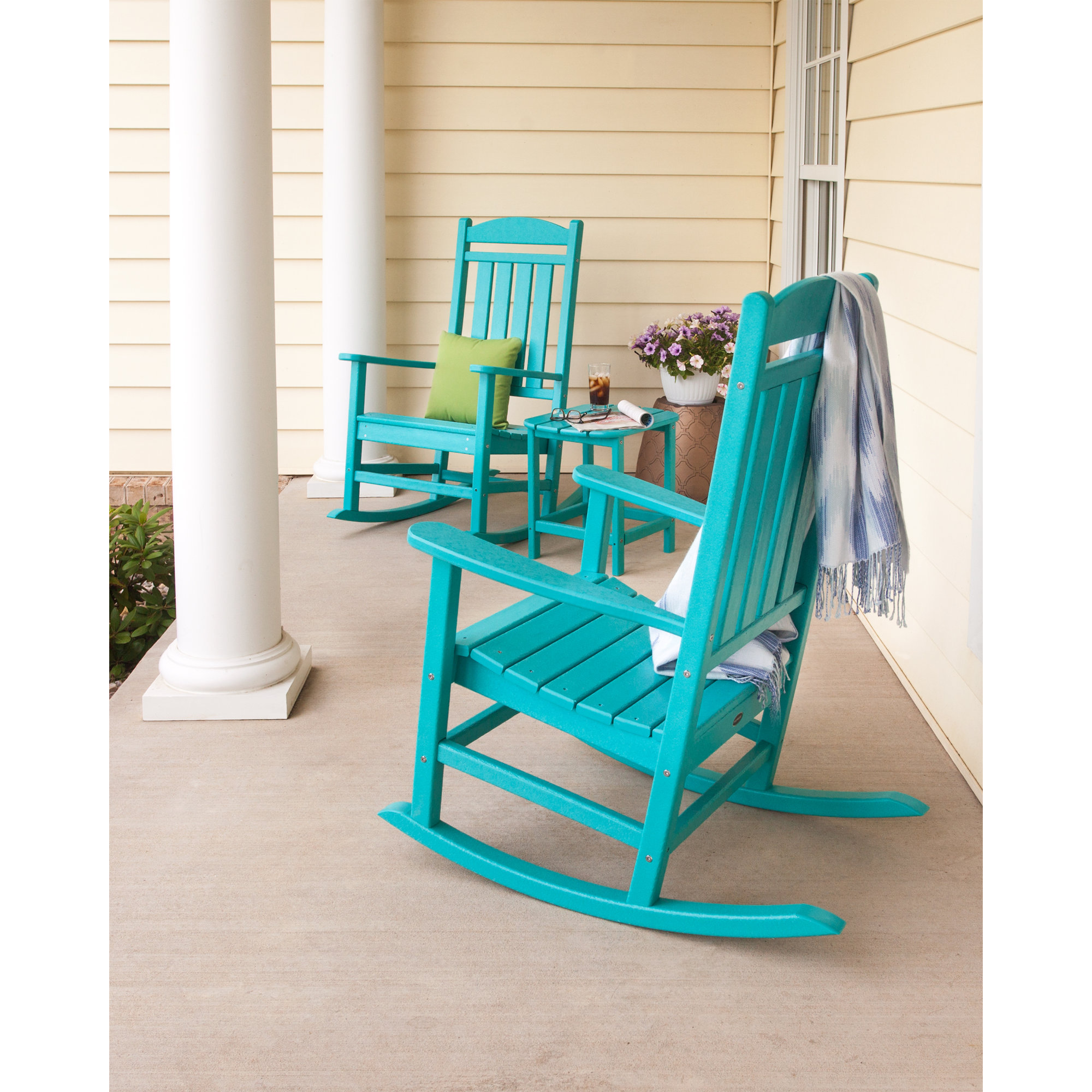POLYWOOD Presidential Rocker 3-Piece Set, Aruba