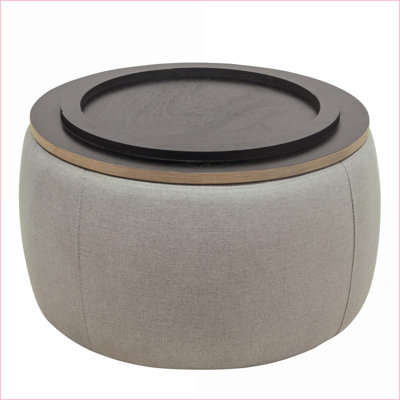 Repose-pieds avec rangement, table de bout 2 en 1 et amp; Repose-pieds, carré gris clair de 25,5 po | Gris clair | Panneau de fibres à densité moyenne