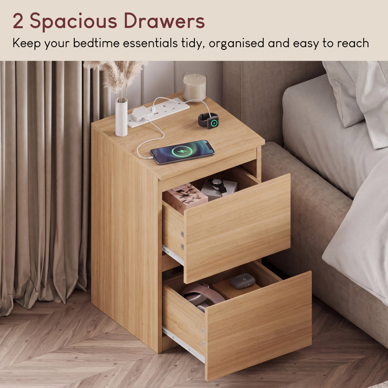 29.5 cm W Bedside Table, Pine