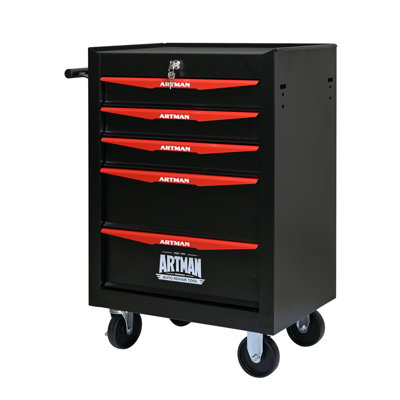Rolling Metal Tool Chest With 5 Drawers, 20"" 5-Drawer Tool Chest Cabinet With Ball Bearing Drawer Slides, Steel Tool Storage Box Organizer &RED -  17 Stories, 64CF0ECD724D40EEB7CDAACCD1B8881F