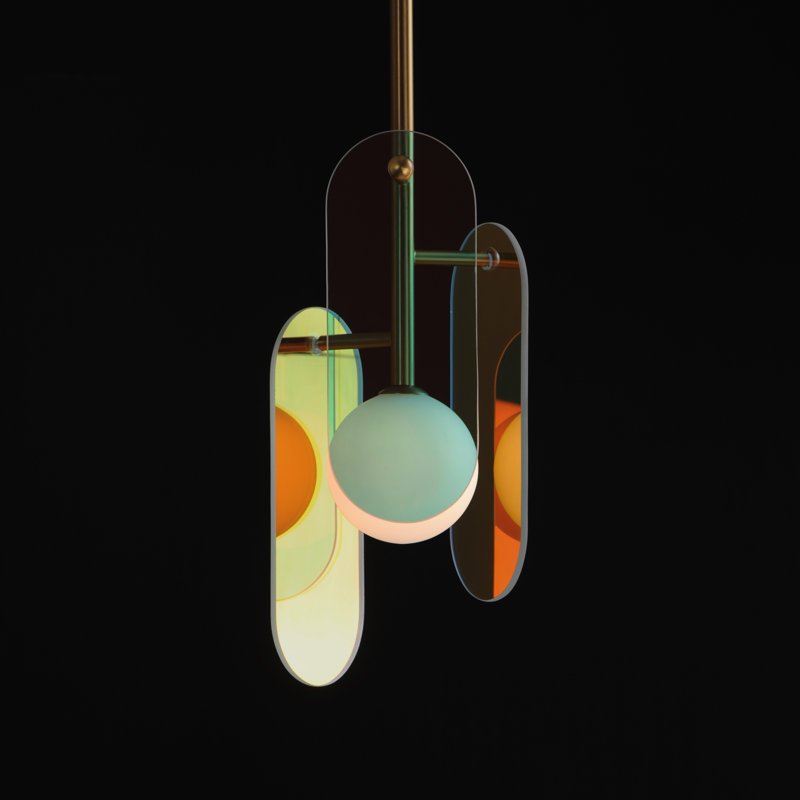 Megalith 1 - Light LED Pendant, Dichroic, Natural Aged Brass