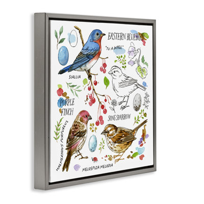 "Woodland Birds", art mural encadré flottant par Jane Maday