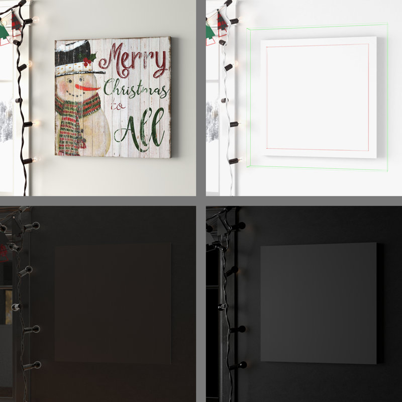 Merry Snowman - Wrapped Canvas Print, 40" H x 40" W x 1" D