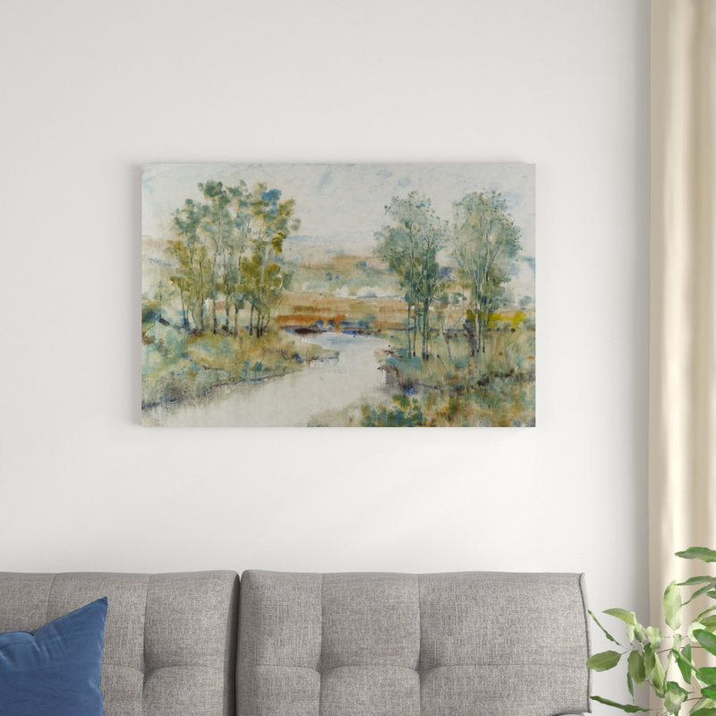Arbres sur le ruisseau II, H 24 po x l 36 po x P 1,25 po