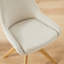 Chaise de bureau pivotante rembourrée en tissu avec base en bois massif-165864766