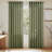 Rustic Grid Pattern Linen Light Filtering Plaid Curtains for Living Room Dining Room, Farmhouse Rod Pocket Back Tab Semi Sheer Window Curtains, 1 Pair-328923826-329966678