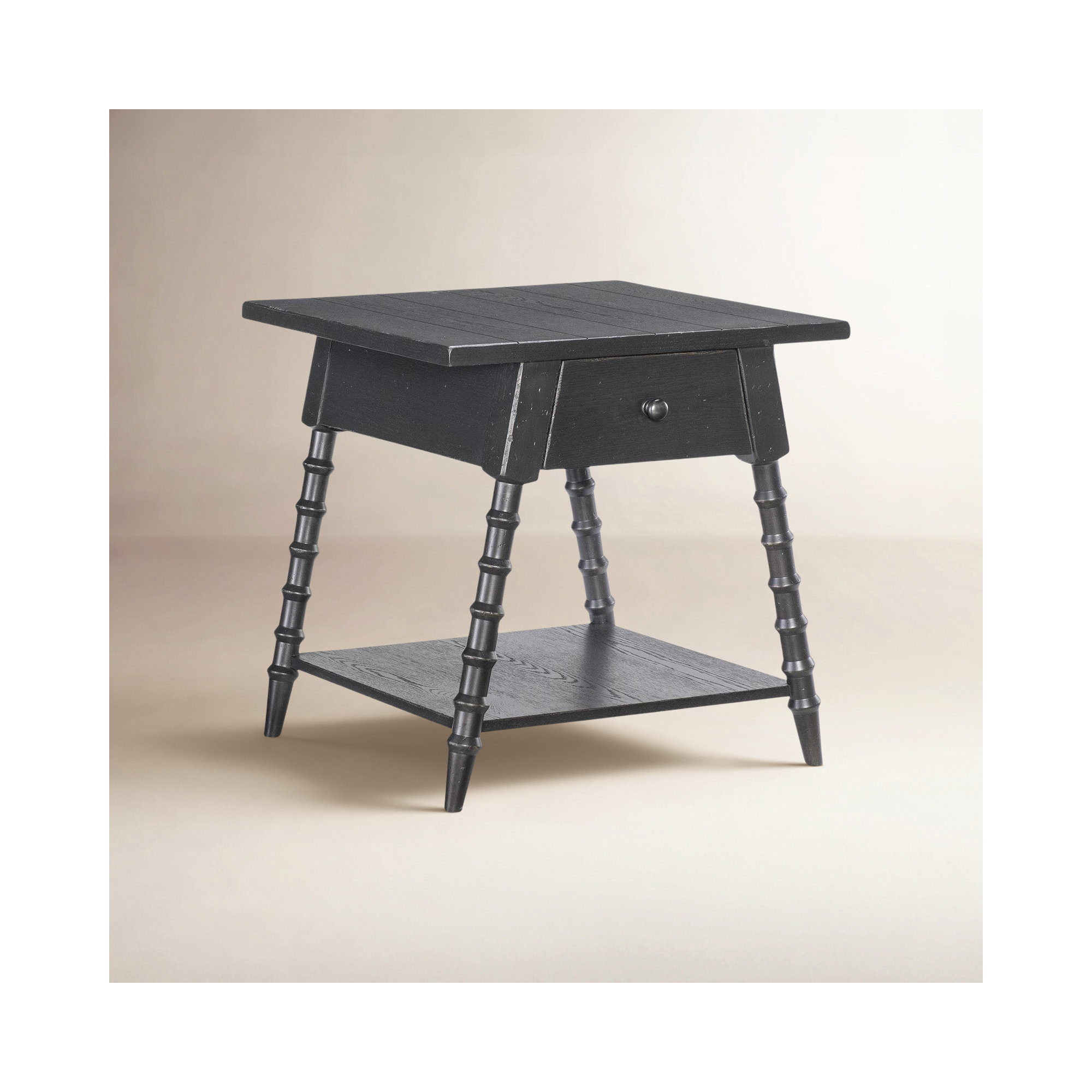 Country Living Bobbin End Table, Black