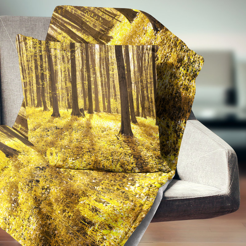 Bright Green Forest at Sunset - Forest Printed Pillow, 18" x 18", Throw Pillow