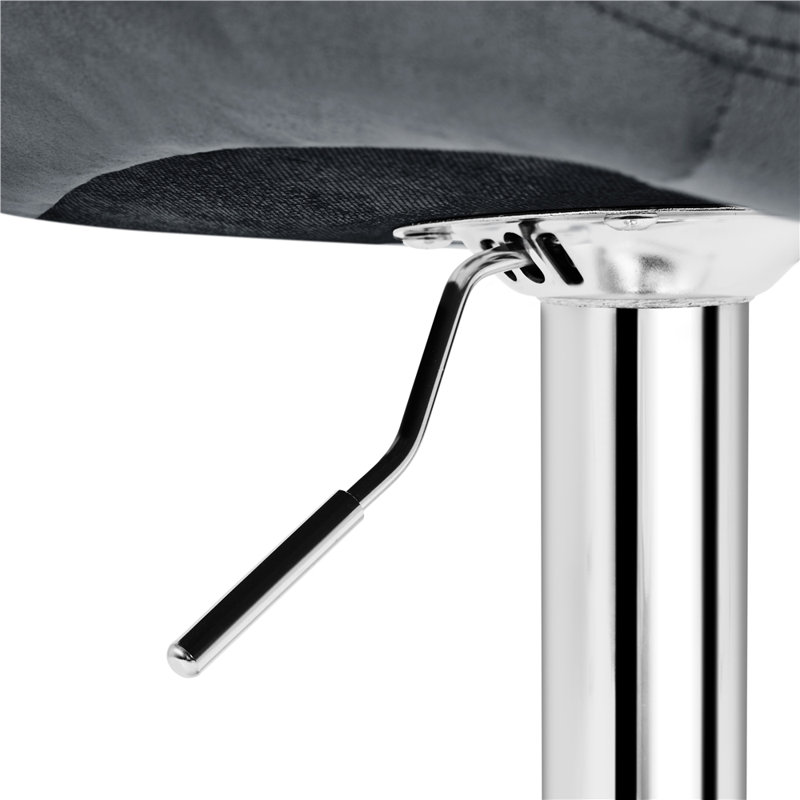 Modern Velvet Adjustable Height Counter Swivel  Stool Bar Chair with Footrest , Dark Gray