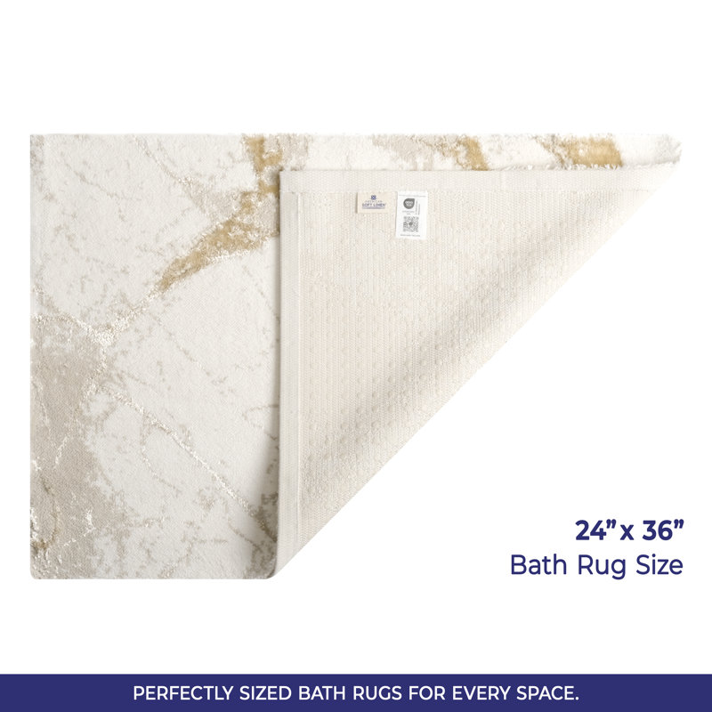 Decorative Bath Rug 24x36 Bathroom Floor, Beige/Brown