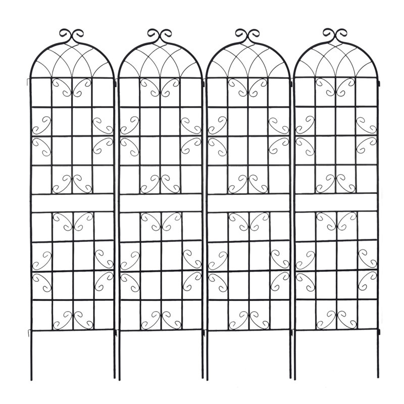 Paquet de 4 treillis de jardin en métal 86,7 "x 19,7" antirouille pour plantes grimpantes
