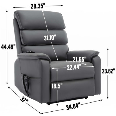 Dual Motor Infinite Position Up To 350 LBS Power Lift Recliner Chair With Power-Remote,Heat Massage And Heavy Duty Motion Mechanism