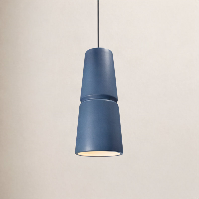 Luminaire suspendu conique à 1 lumière Logan, H 18 po x l 8 po x P 8 po, Ciel à minuit, Bronze foncé