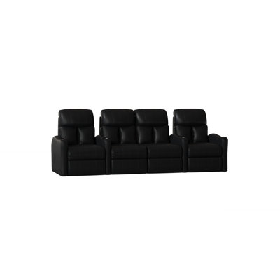 Upholstered Home Theater Seat with Cup Holder