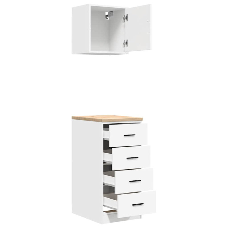 2 Piece Garage Cabinet Part Or Accessory, White