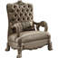  Fauteuil Chesterfield en velours Bone