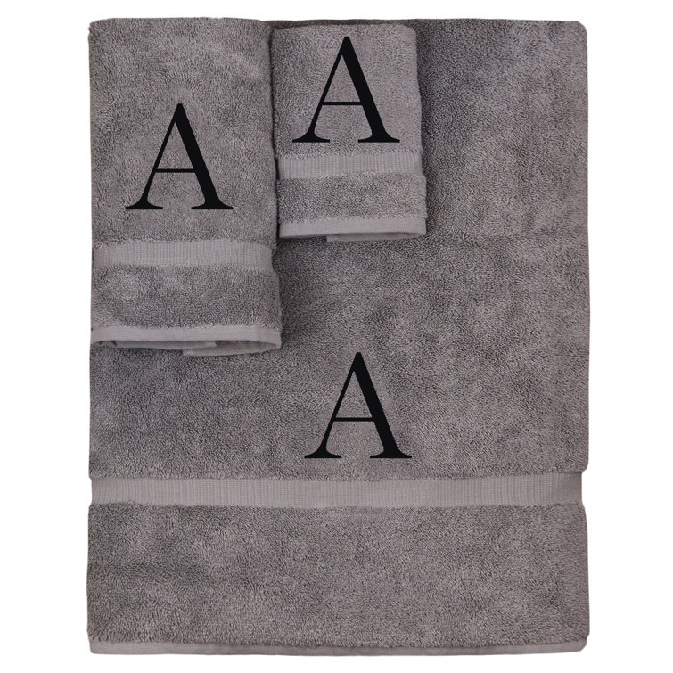 Monogrammed Luxury Bath Towel Set Bathroom Monogram 8 piece set