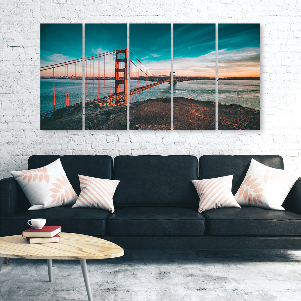 Leinwandbild Golden Gate Bridge San Francisco Turquoise