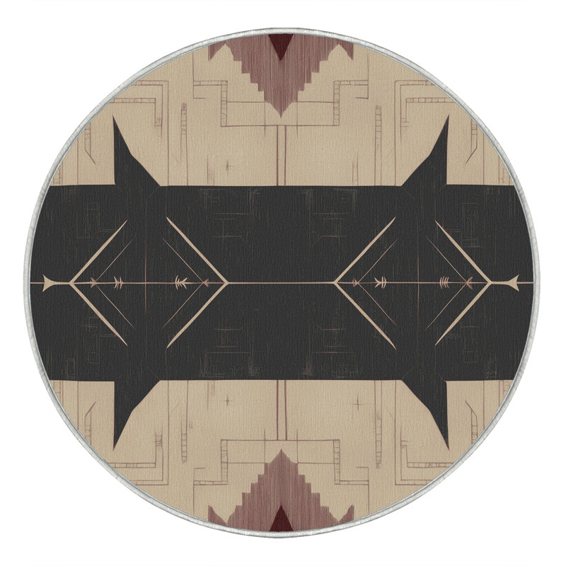Crowned Flourish Rug, Round 3'