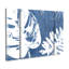 Ensemble de 3 panneaux d'art mural - "Tropical Indigo Impressions I" de June Erica Vess pour décoration de salon, de chambre à coucher ou de bureau
