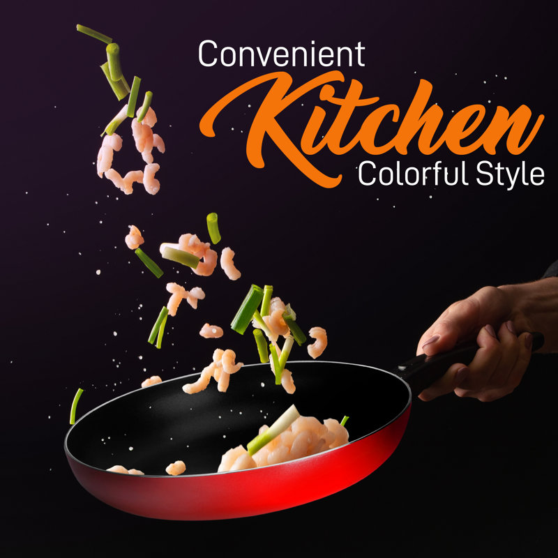 NutriChef 15-Piece Multicolor Nonstick Aluminum Cookware Set