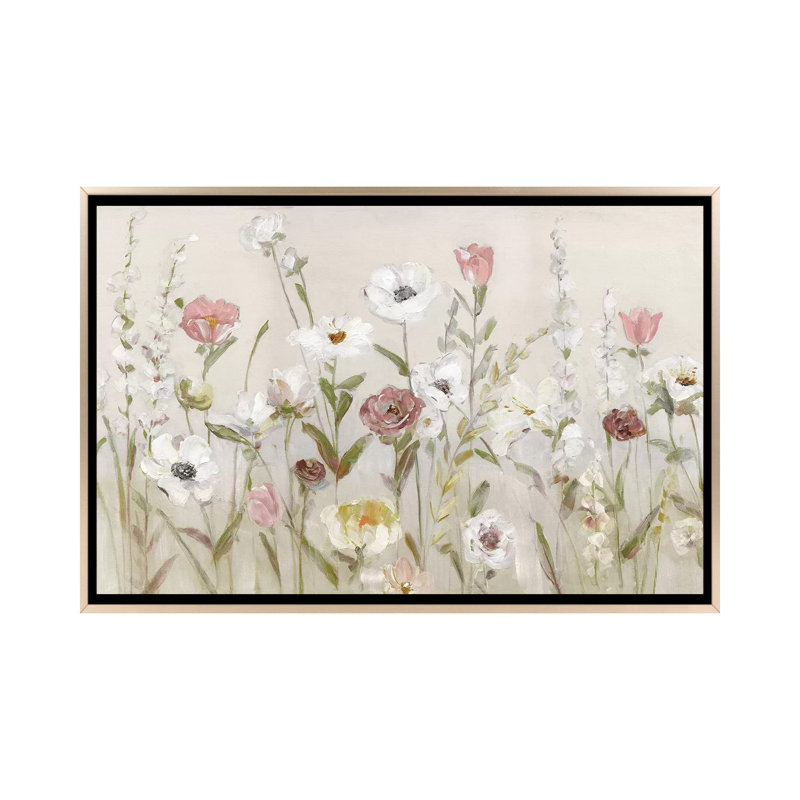 «Bloomin Around» par Sally Swatland, impression, Toile encadrée champagne, H 32 po x l 48 po x P 1,5 po, Non