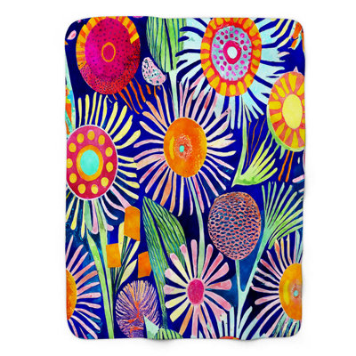 Rainbow Petal Riot Throw Blanket
