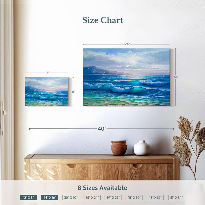 Mer bleue, H 16 po x l 24 po