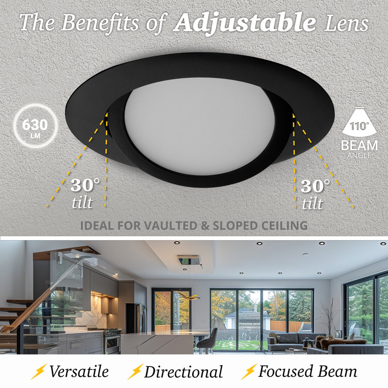 Ensemble d'éclairage encastré à DEL 4 po Ultra Slim, Noir