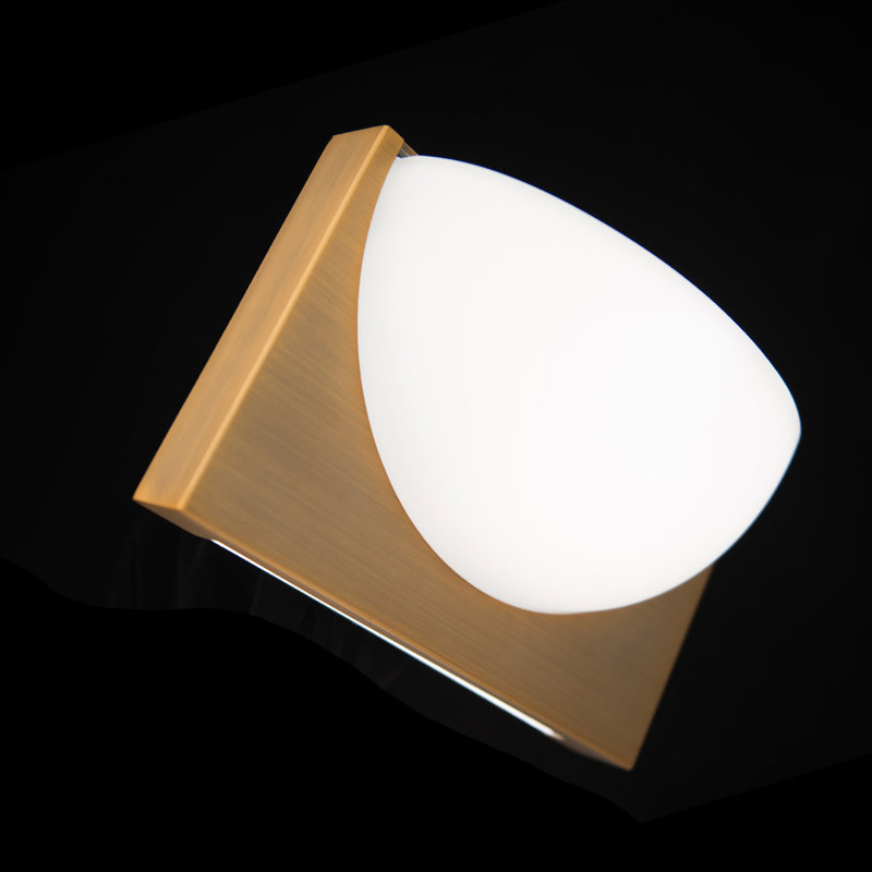 Plafonnier encastré à 1 lumière DEL à intensité variable Cambell, Laiton vieilli