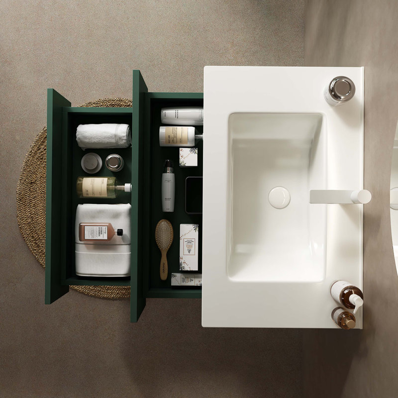 Meuble-lavabo mural flottant moderne 30 po avec lavabo Ipava
