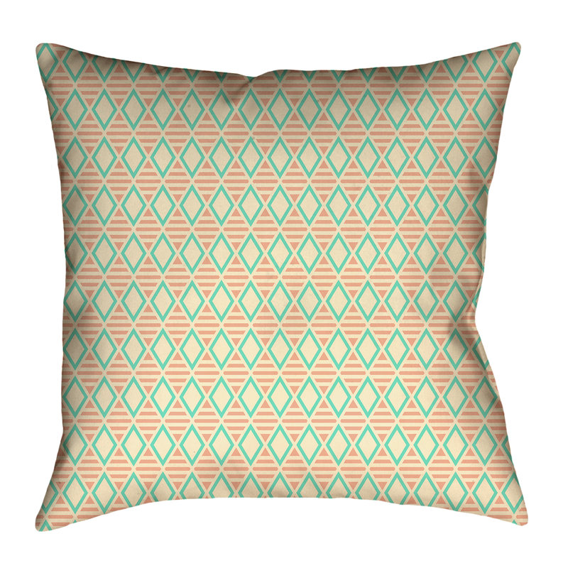 Coussin Katelyn Elizabeth, 28 po x 28 po, Sarcelle / orange