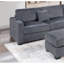 Ensemble de 3 coussins de canapé rembourrés et rembourrés en tissu velours côtelé gris foncé-382908345