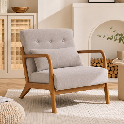 Walthill 63 cm Modern Scandinavian Solid Wood Armchair