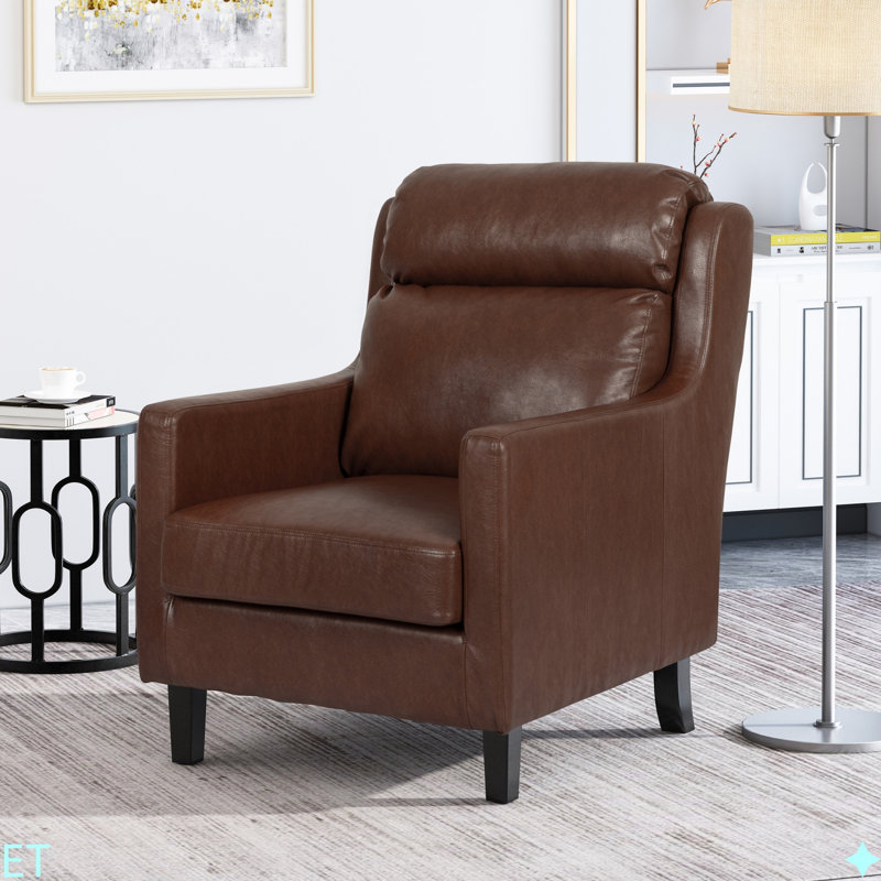 CHAISE CLUB, magnifique revêtement, Marron foncé