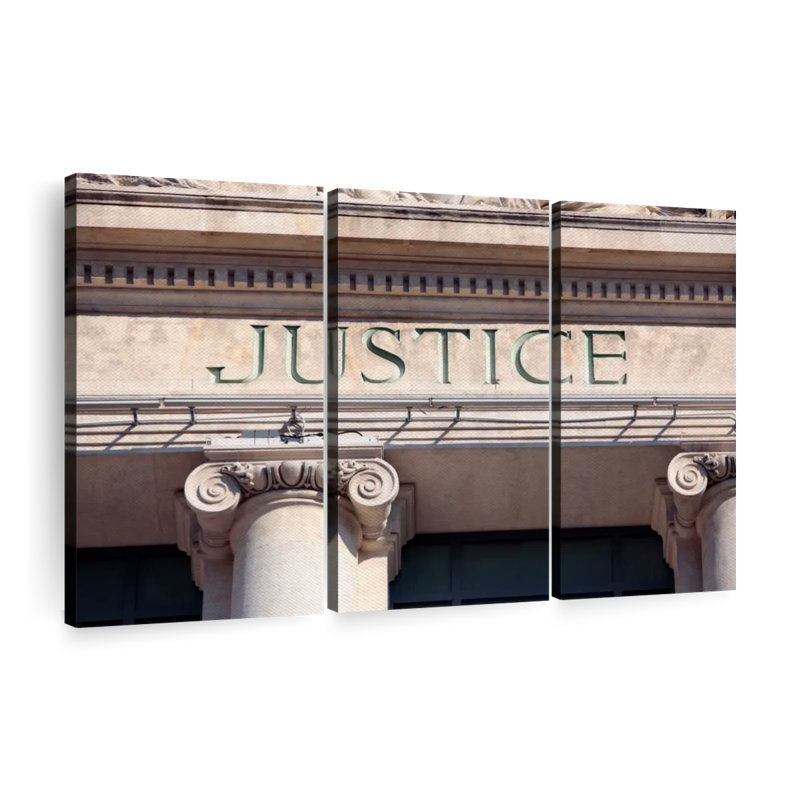 «Courthouse Justice Sign», 3 pièces, H 48 po x l 74 po x P 1,25 po