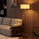 Lampe sur pied à 2 lumières, lampe sur pied de style Mid-Century avec abat-jour en tissu blanc, grande lampe sur pied pour chambre à coucher dans le salon, ampoule à température de couleur de 9 W incluse