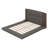 Floor Upholstered Platform Bed With Extended Wood Headboard & Bedside Shelf-1611474520