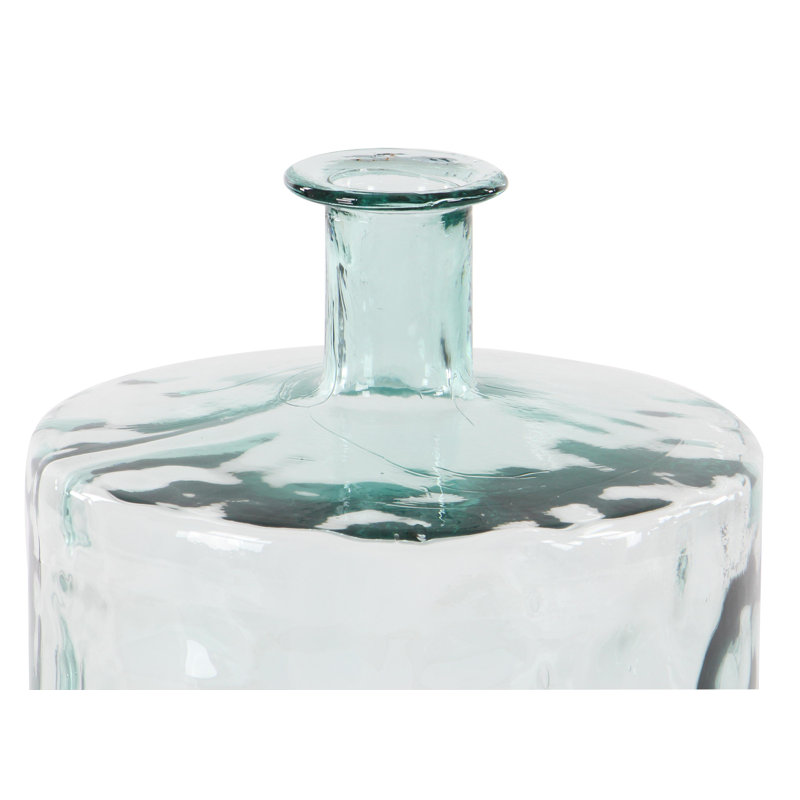 Jonathan Glass Vase, 17" H x 14" W x 14" D, Crystal Blue