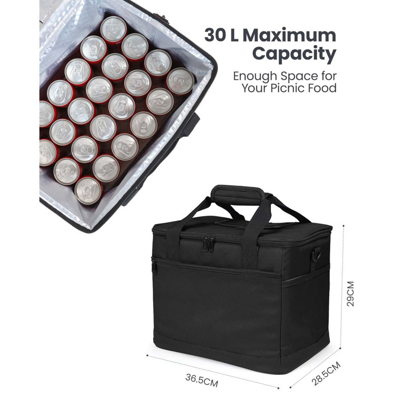 Polyethylene Plastic Picnic Cooler, Black