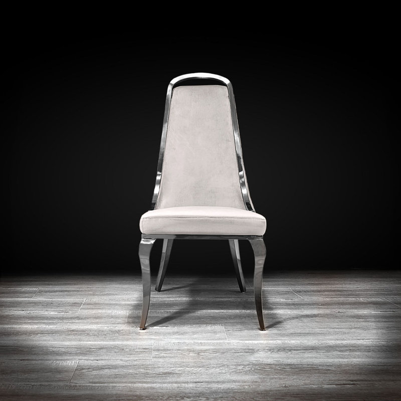 Fauteuil d'appoint en velours, Beige, Argent