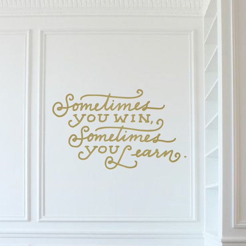 Décalcomanie murale parfois citation "win, Or, H 13 po x l 21 po x P 0,01 po