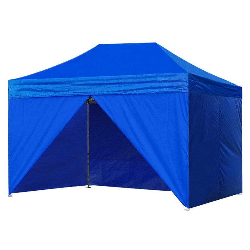 Amber-Lee 96'' W x 180'' D Steel Pop-Up Canopy, Blue, 8ft x 12ft