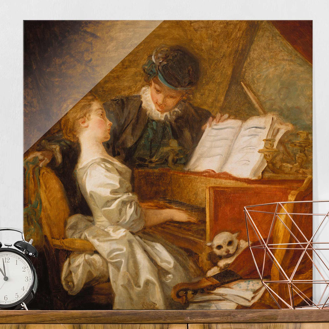 Glasbild Die Klavierstunde von Jean-Honoré Fragonard