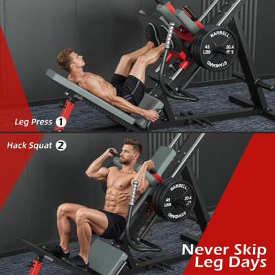 Hack Squat Leg Press Machine For Home Gym, 2 In 1 Adjustable Leg Exercise Workout Machine With Linear Bearing